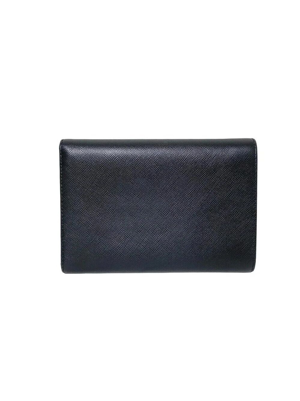 PRADA Black Leather Trifold Wallet 194-081025 - Picture 2 of 7